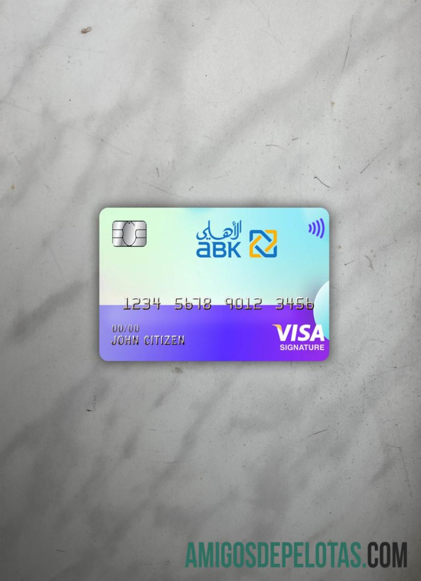 Egito Al Ahli Banco do Kuwait Assinatura do visto Photolook Front exemplo